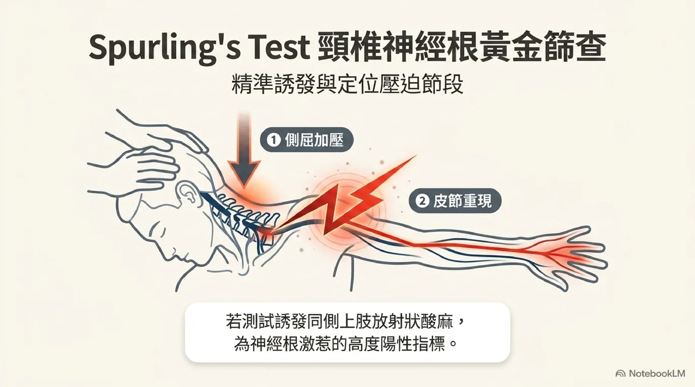 Spurling's Test 頸椎壓迫測試與皮節映射圖 (Spurling's Test & Dermatome Reproduction)
