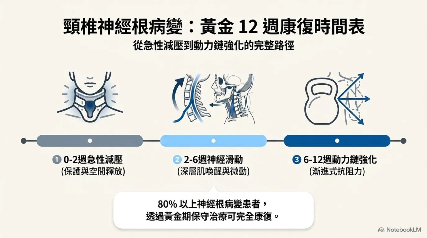 急性發炎期至神經重塑黃金 12 週時間表 (12-Week Neuro-Rehabilitation Timeline)