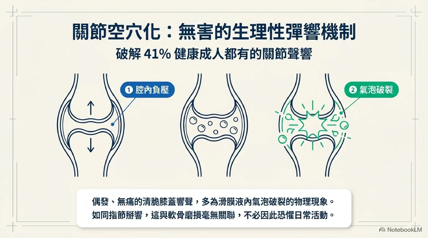 關節空穴化負壓微氣泡破裂生理彈響機制圖