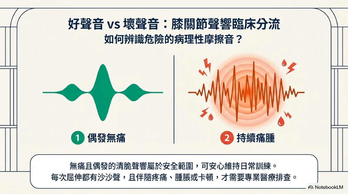 好聲音 vs 壞聲音:膝關節摩擦音臨床鑑別圖
