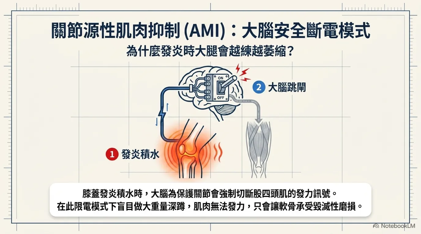 AMI 神經保險絲熔斷迴路與大腦跳閘比喻圖