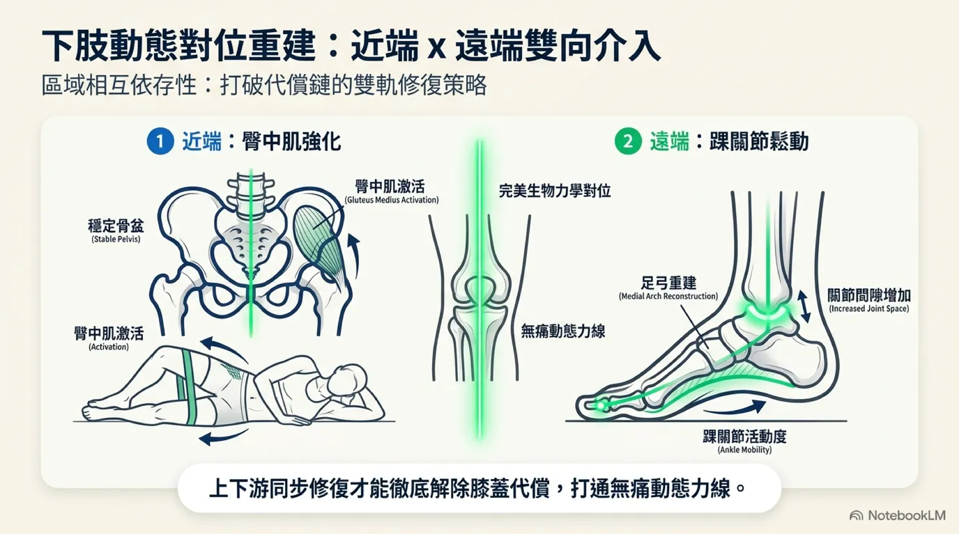 下肢動態對位重建:髖與踝雙向物理治療介入圖