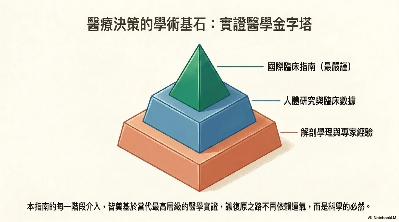震波機械轉導細胞修復機制示意圖：聲學能量經整合素感知觸發級聯反應，釋放 VEGF 促進微血管新生與細胞修復