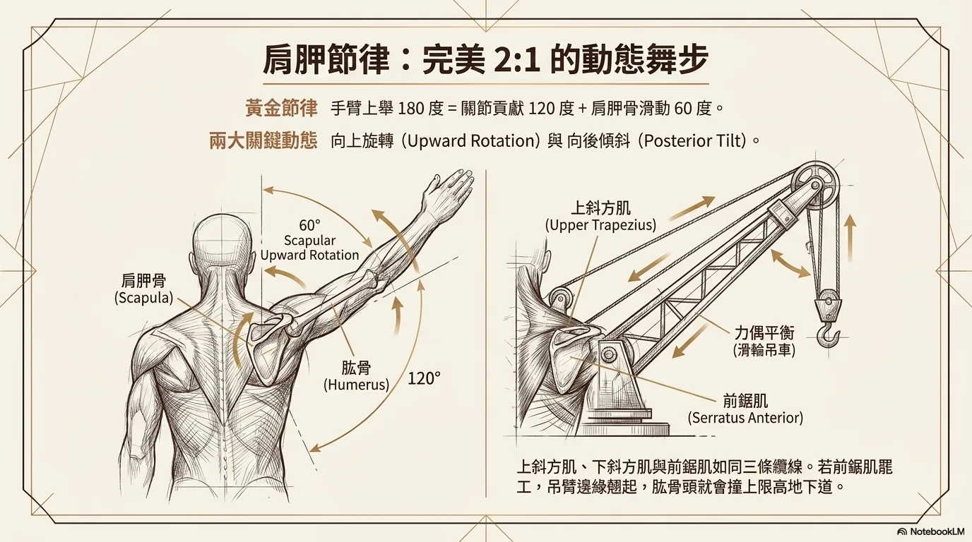 胸椎僵硬對肩胛骨前傾代償示意 01