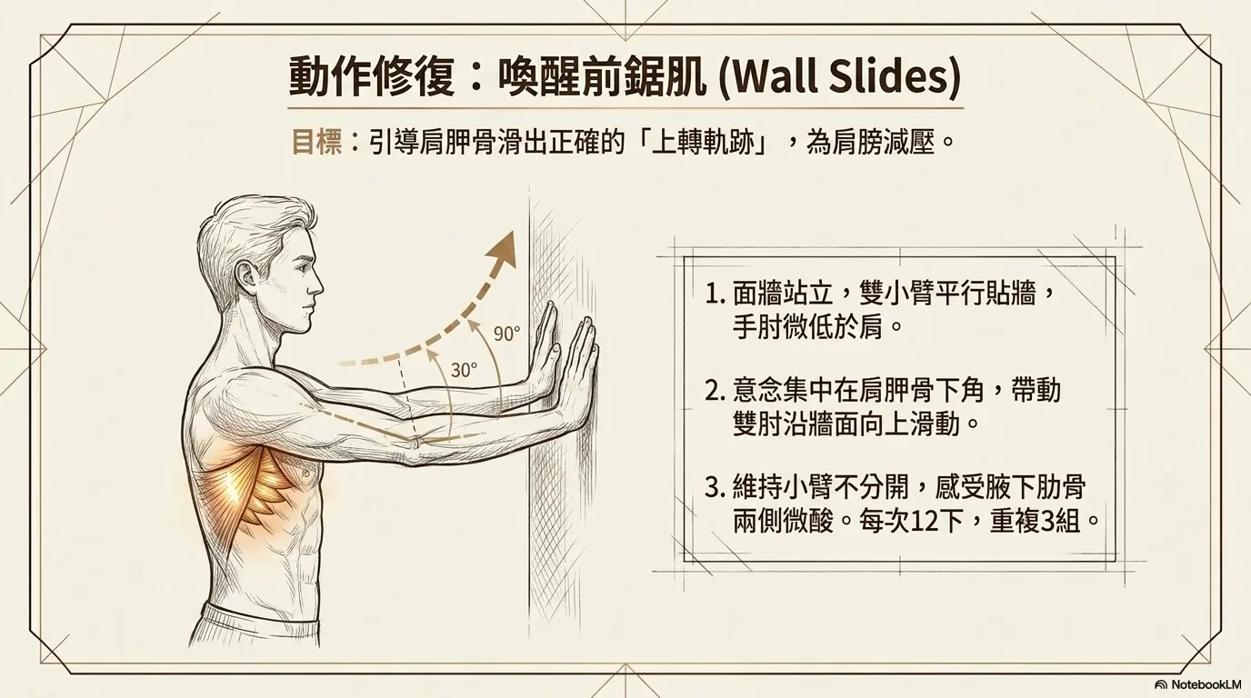 鎖骨後旋對肩胛後傾帶動示意 02