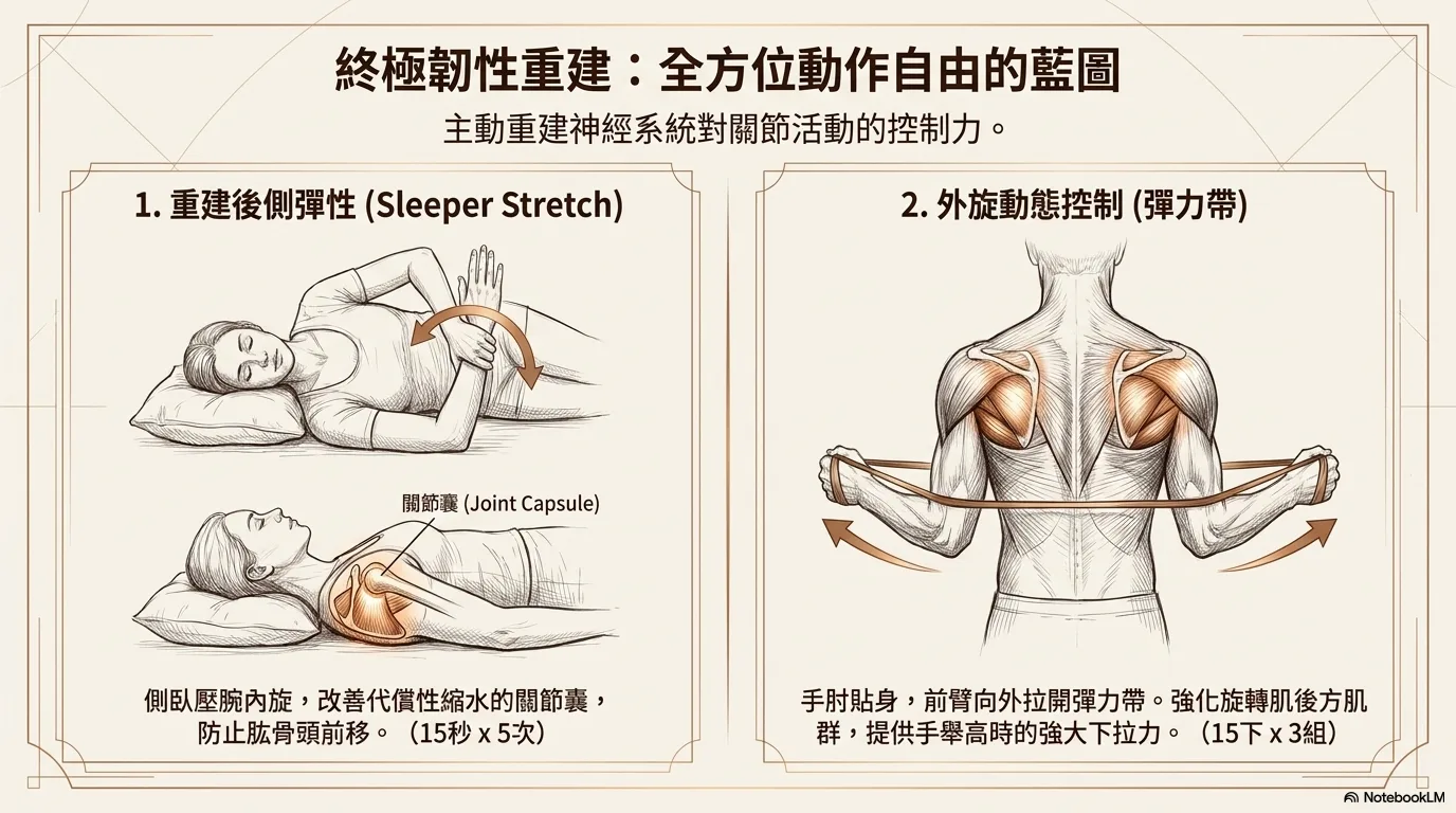 Sleeper Stretch 肩關節後側關節囊鬆動示意 01